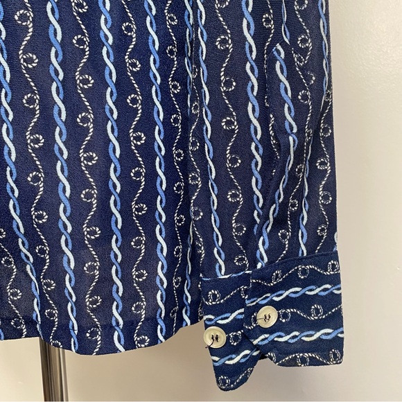 Vintage 70s Chainlink Dagger Collar Button Up Shirt - Picture 12 of 15